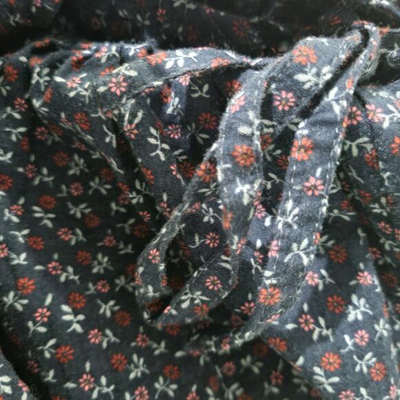 Madewell Tie Back Peplum Top Blue Daisies Floral Ditsy Micro Print Blouse Small - Picture 13 of 16